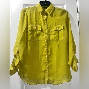 Silk Lemon Neon Button Down